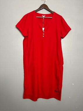 Batela NWT Red Short Sleeve Shift Tunic Dress Women’s Size 10 Nautical Coastal